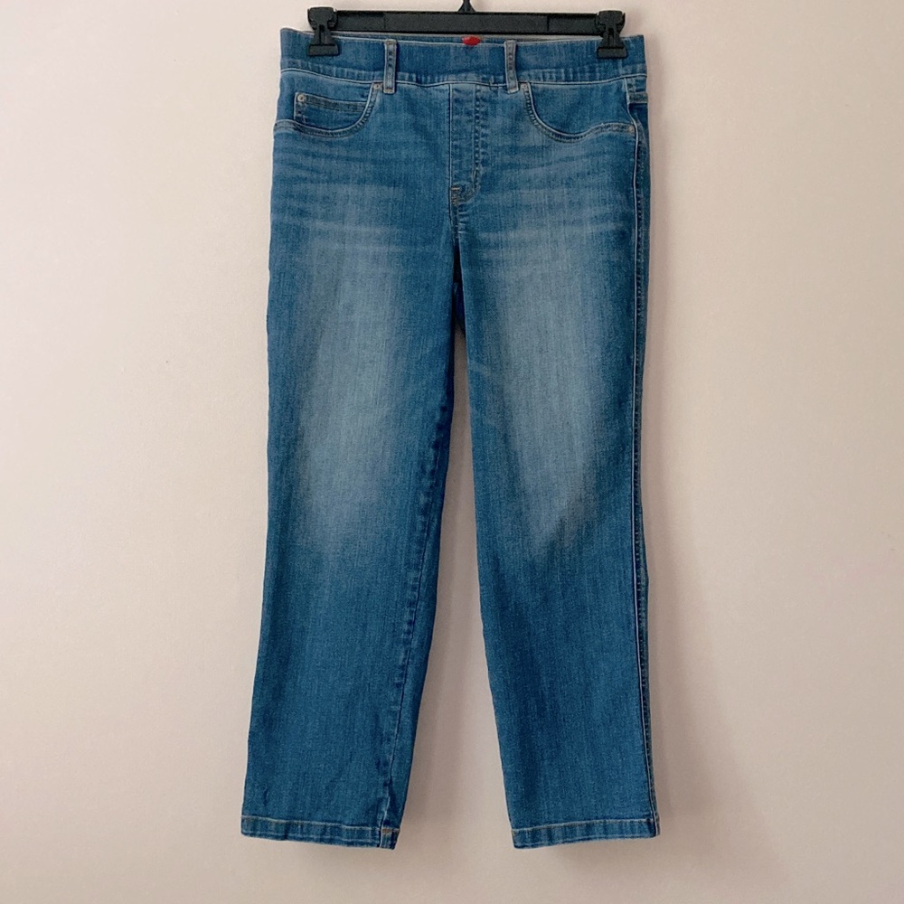 SPANX Straight Ankle Leg Women's Jeans Vintage Indigo Medium Wash Size Large